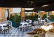 Buffet on the terrace, first floor, ovelooking Via Veneto